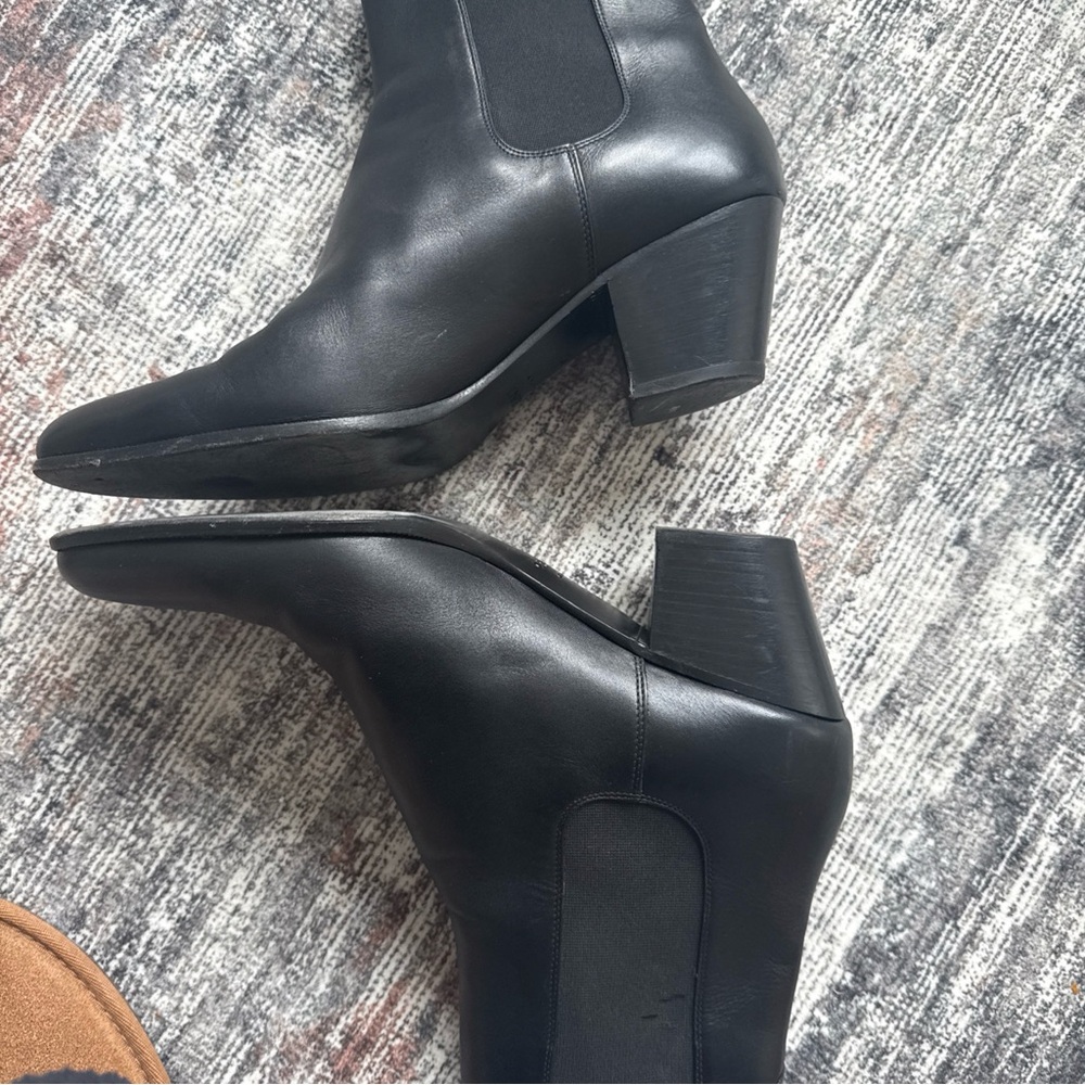 Celine Sleek Black Heeled Boots
